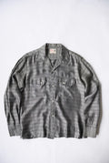 1960s rayon open collar silver western shirt