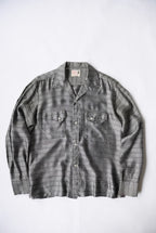 1960s rayon open collar silver western shirt