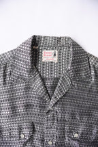 1960s rayon open collar silver western shirt