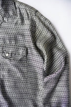 1960s rayon open collar silver western shirt