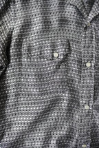 1960s rayon open collar silver western shirt
