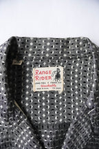 1960s rayon open collar silver western shirt