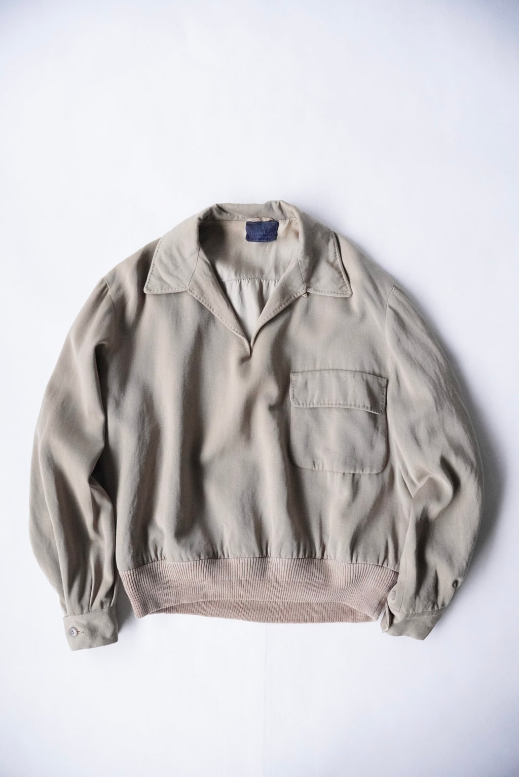 1950s wool gabardine pullover shirt