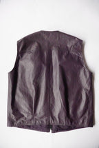 1990s zip leather vest "purple"
