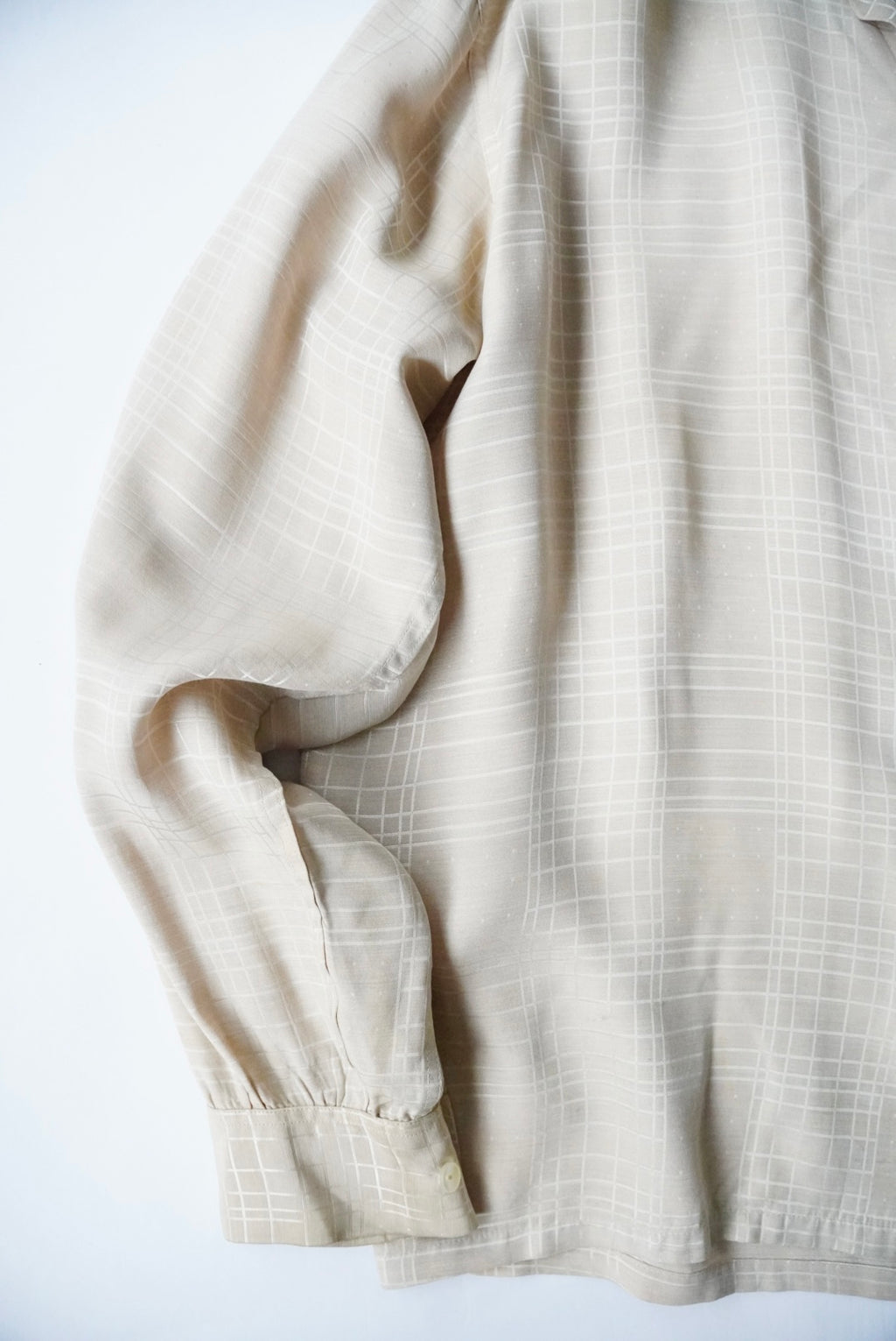 1960s CAMPUS open collar check rayon shirt