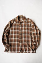 1970s rayon ombre check shirt