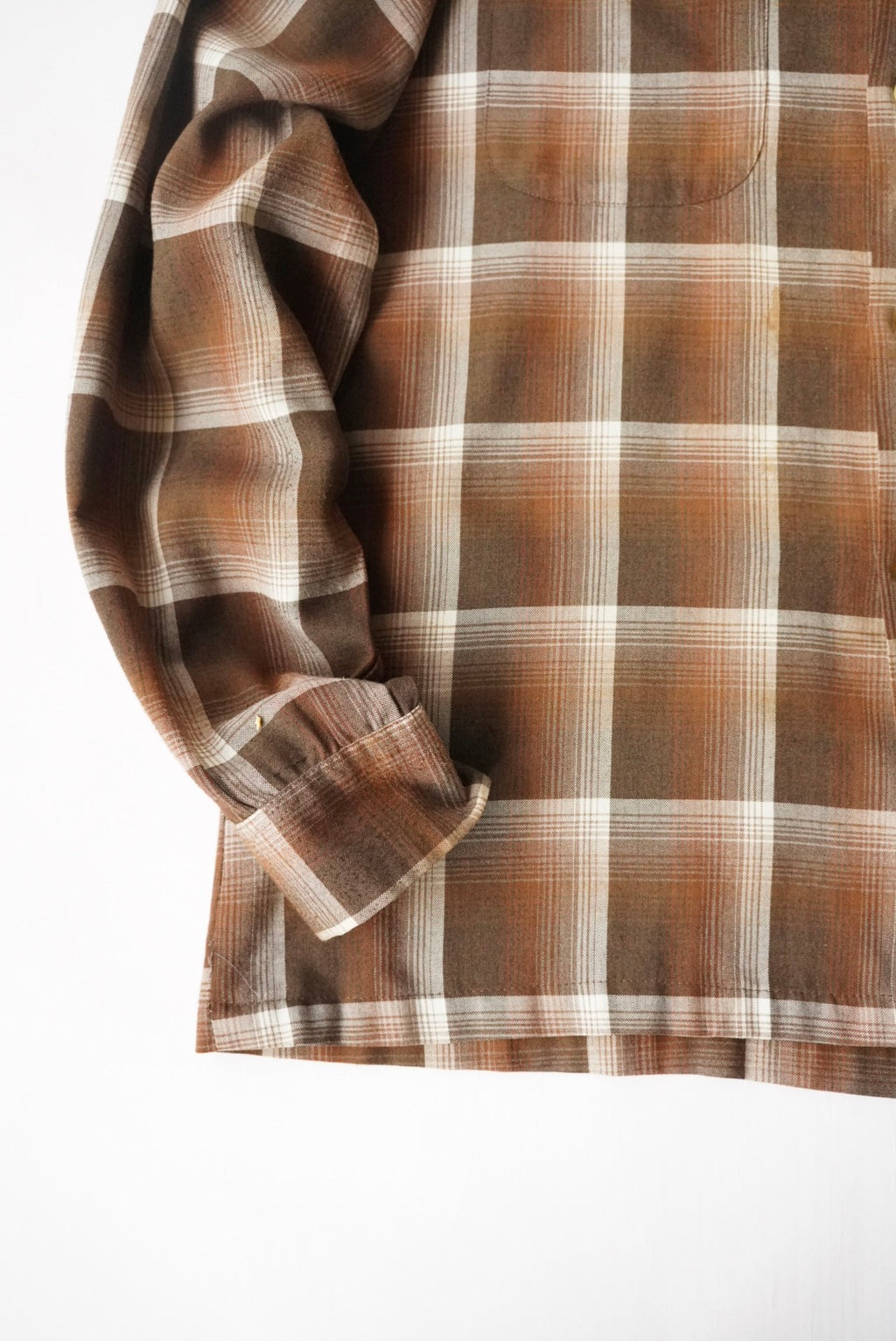 1970s rayon ombre check shirt