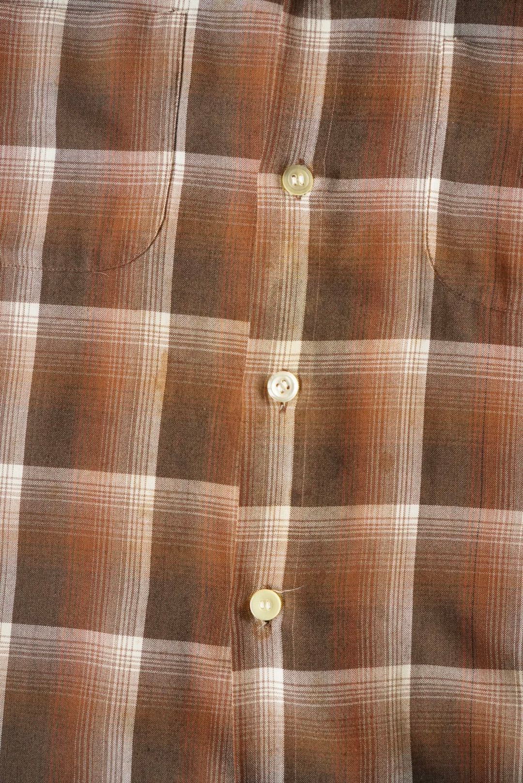 1970s rayon ombre check shirt