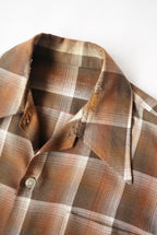 1970s rayon ombre check shirt