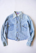 1970s short length denim western shirt jacket