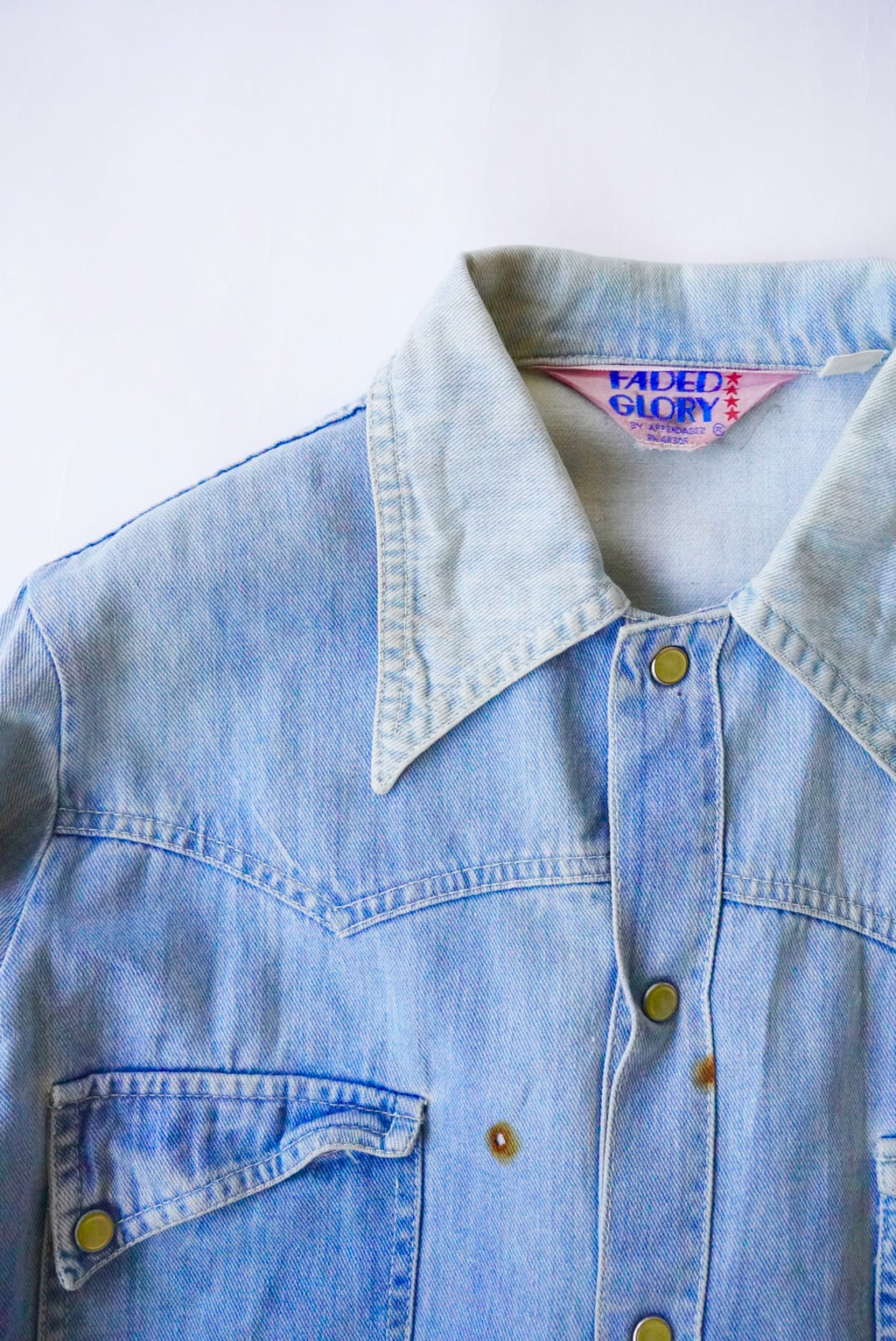 1970s short length denim western shirt jacket