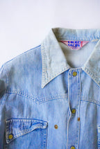 1970s short length denim western shirt jacket