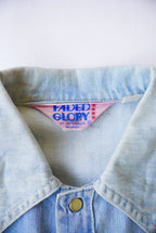 1970s short length denim western shirt jacket