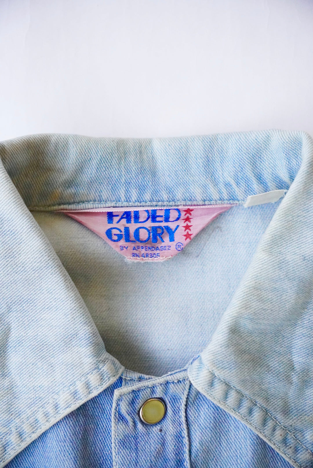 1970s short length denim western shirt jacket