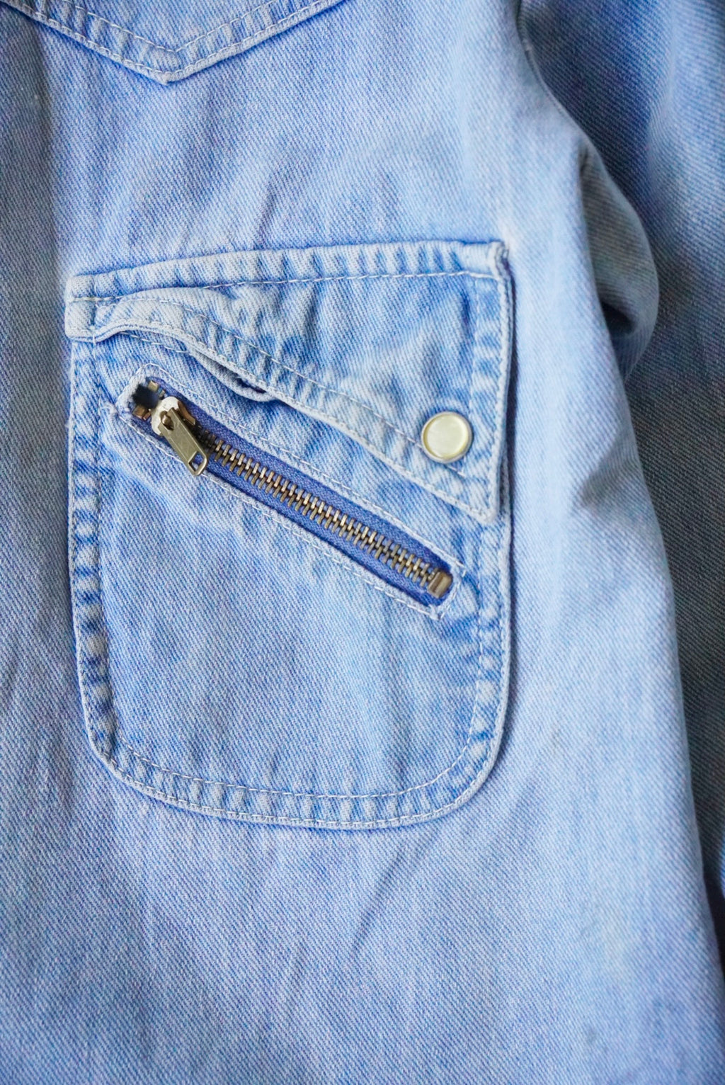 1970s short length denim western shirt jacket