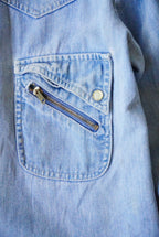 1970s short length denim western shirt jacket