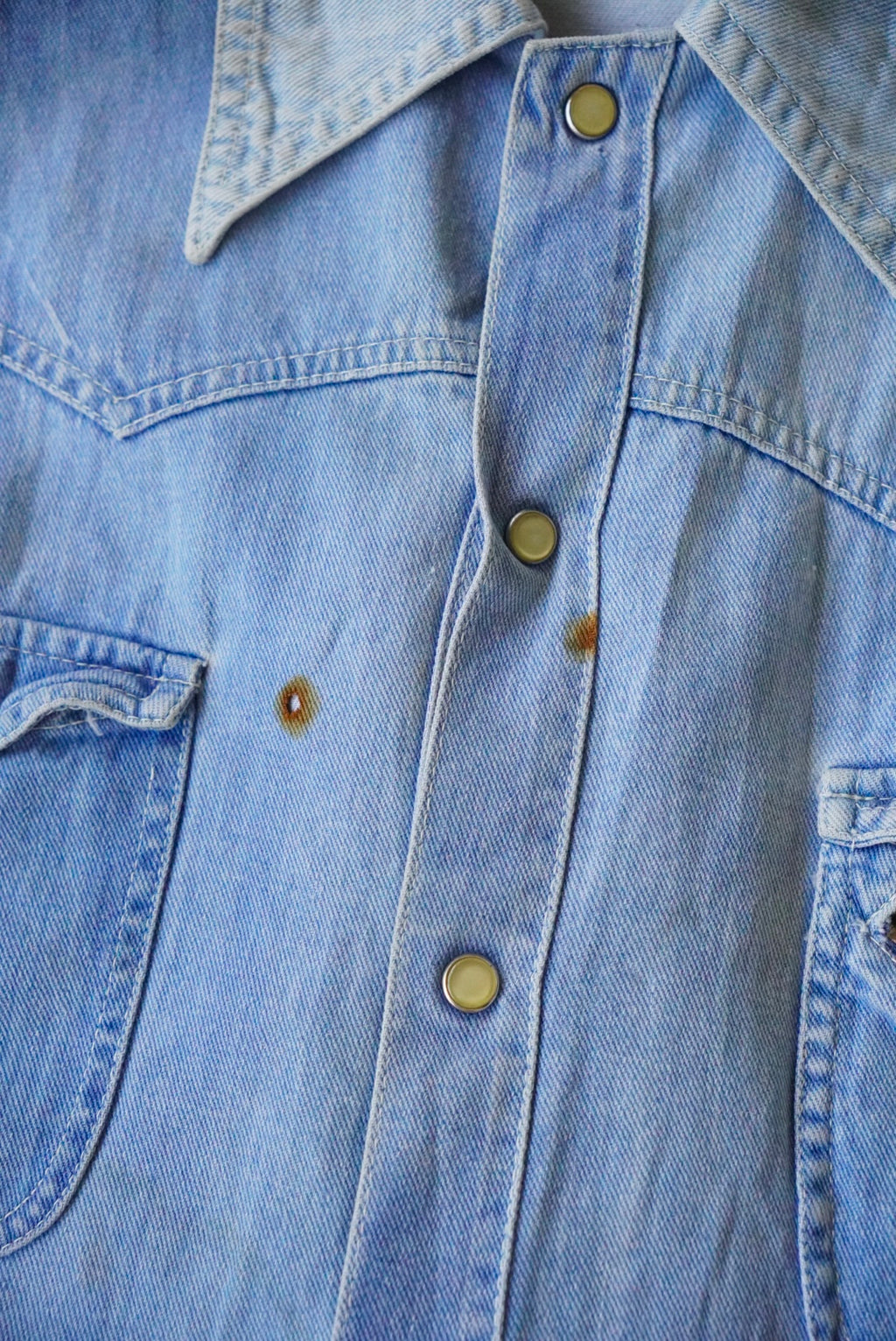 1970s short length denim western shirt jacket