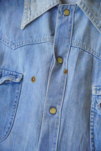 1970s short length denim western shirt jacket
