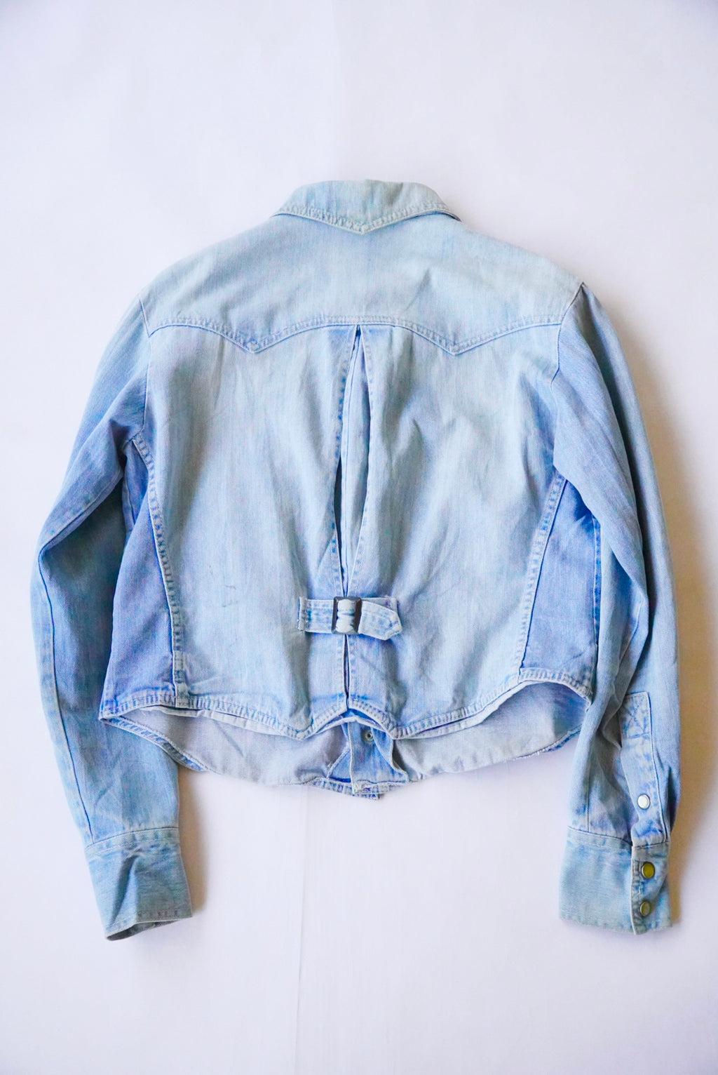 1970s short length denim western shirt jacket
