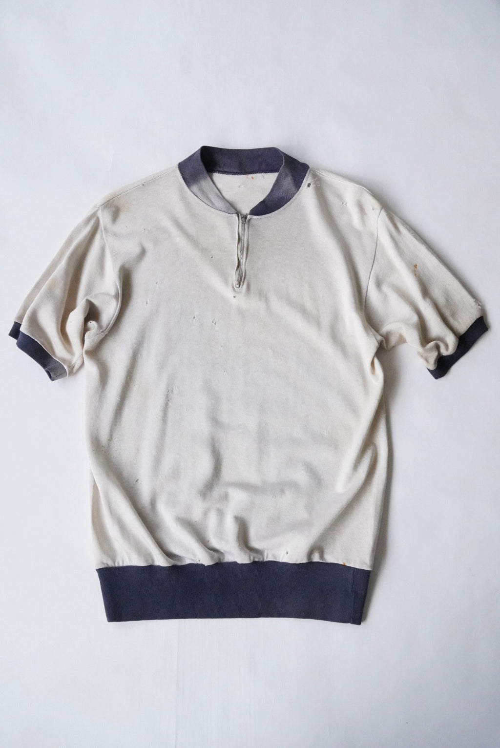 1960s half zip athletic tee