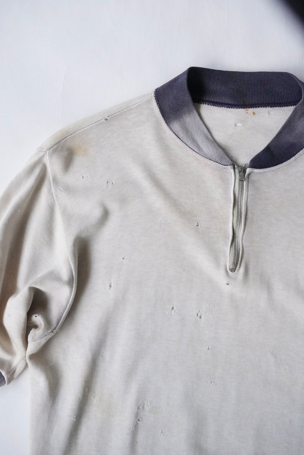 1960s half zip athletic tee