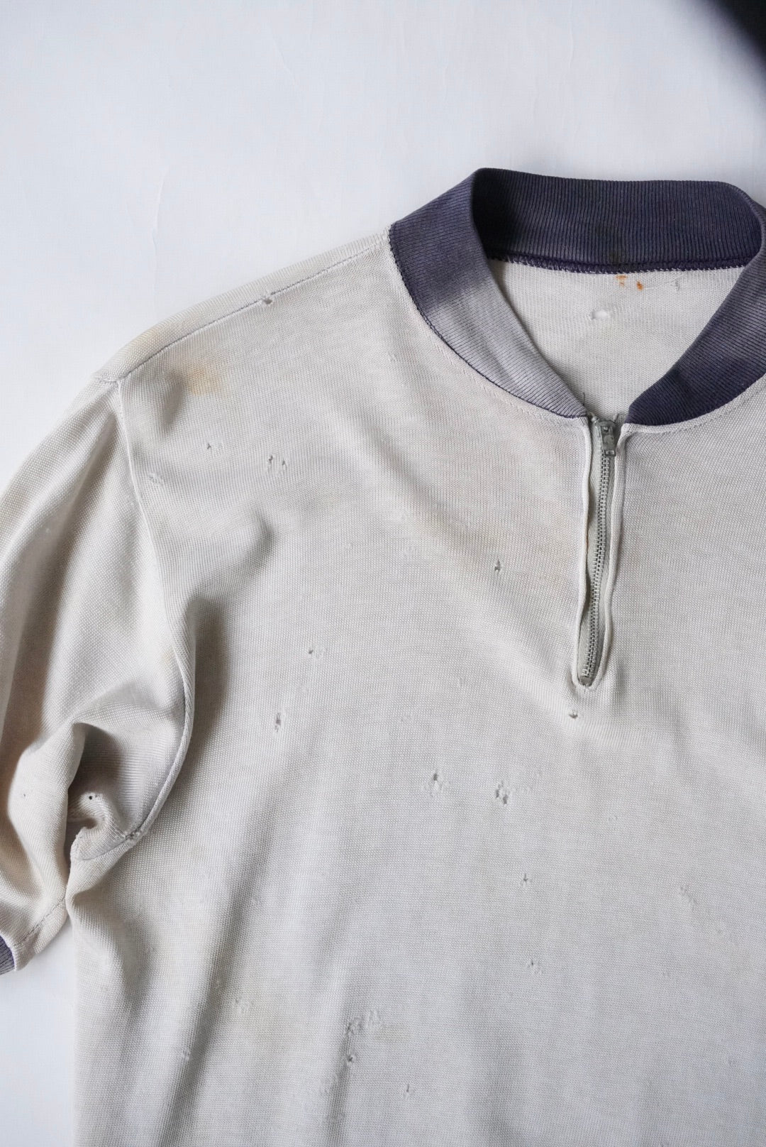 1960s half zip athletic tee