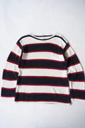 1990s DKNY JEANS boat neck cotton border knit