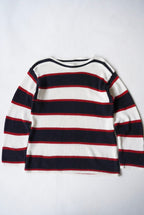 1990s DKNY JEANS boat neck cotton border knit
