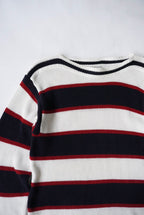 1990s DKNY JEANS boat neck cotton border knit