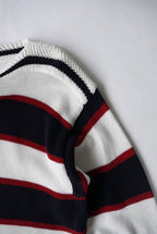 1990s DKNY JEANS boat neck cotton border knit