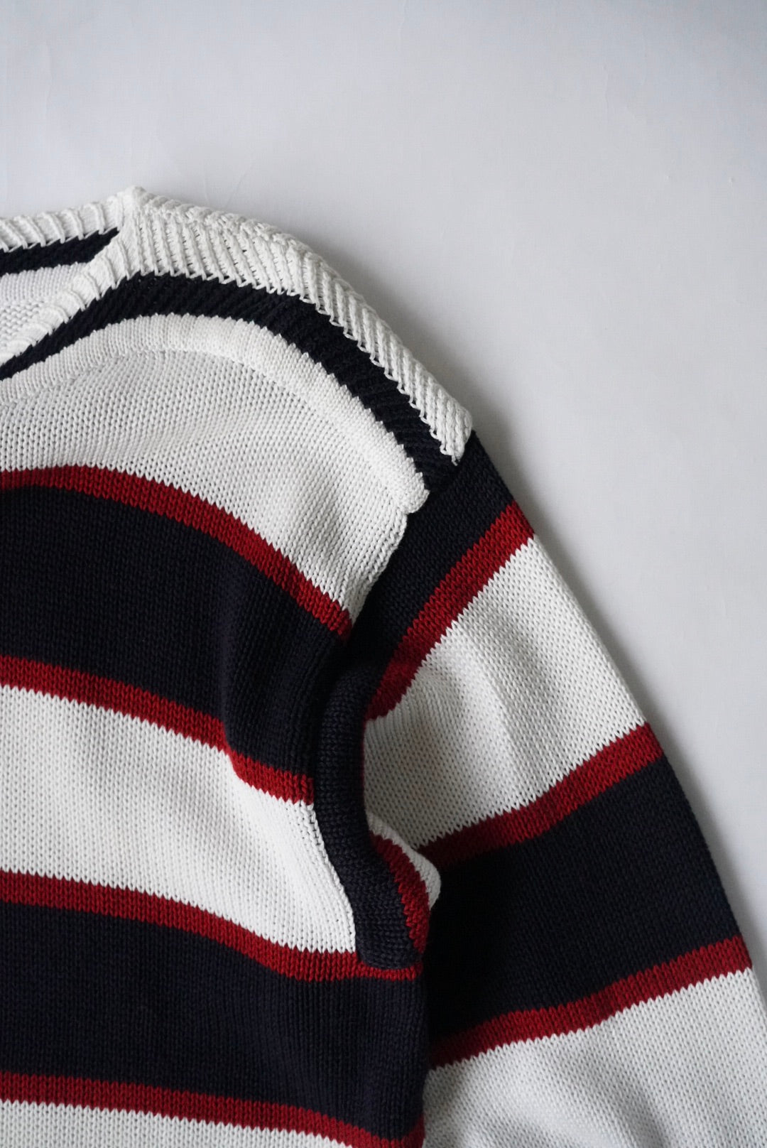 1990s DKNY JEANS boat neck cotton border knit
