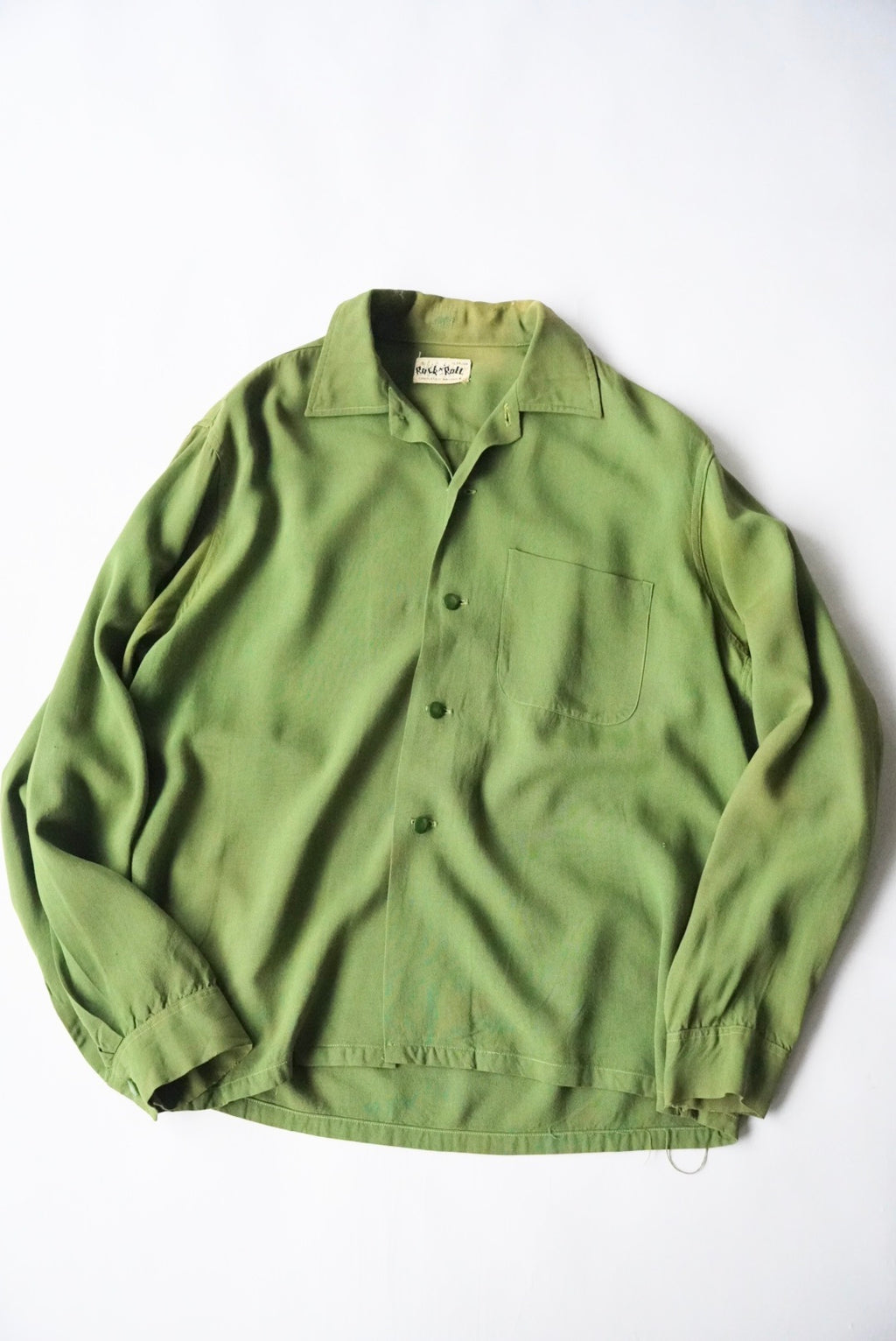 1960s open collar rayon shirt