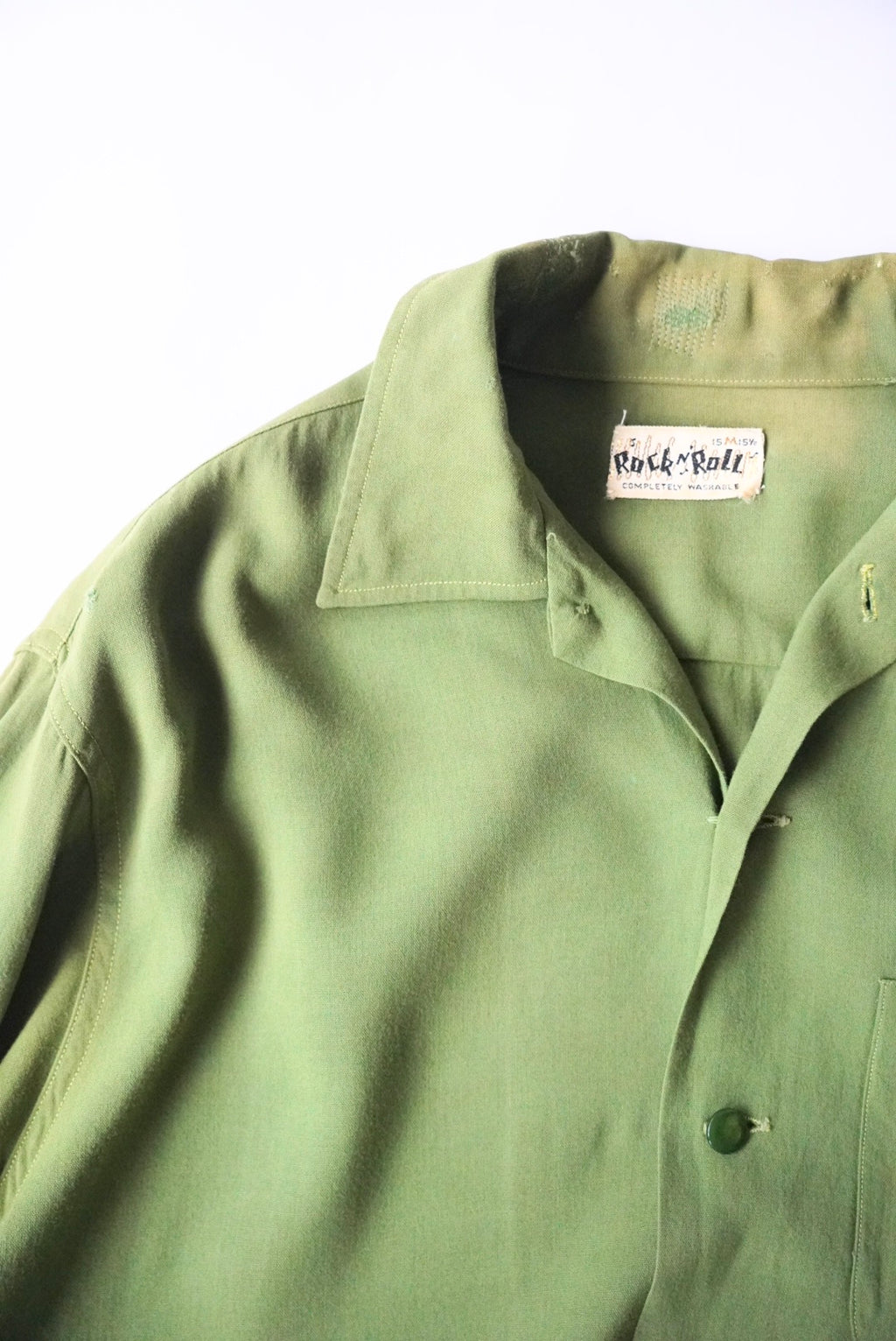 1960s open collar rayon shirt