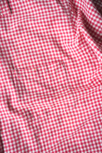 1990s Ralph Lauren s/s gingham  check open collar shirt