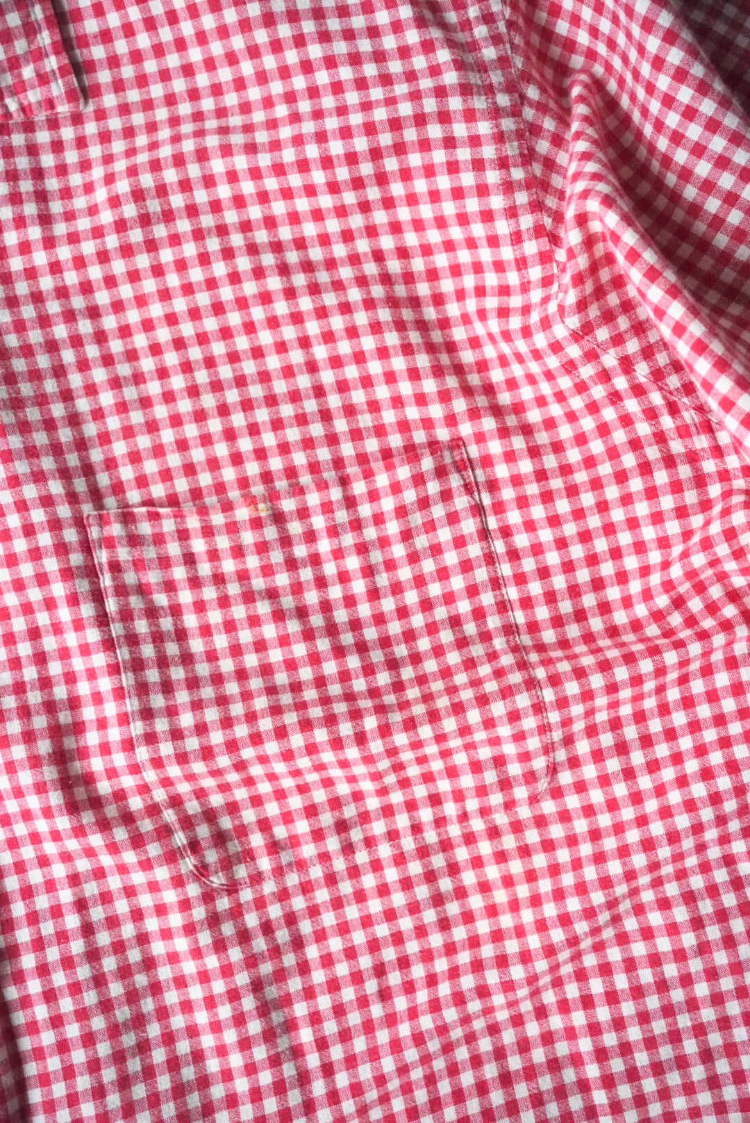 1990s Ralph Lauren s/s gingham  check open collar shirt