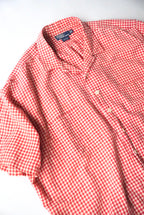 1990s Ralph Lauren s/s gingham  check open collar shirt