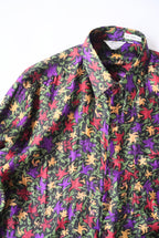 1980s flower pattern silk shirt