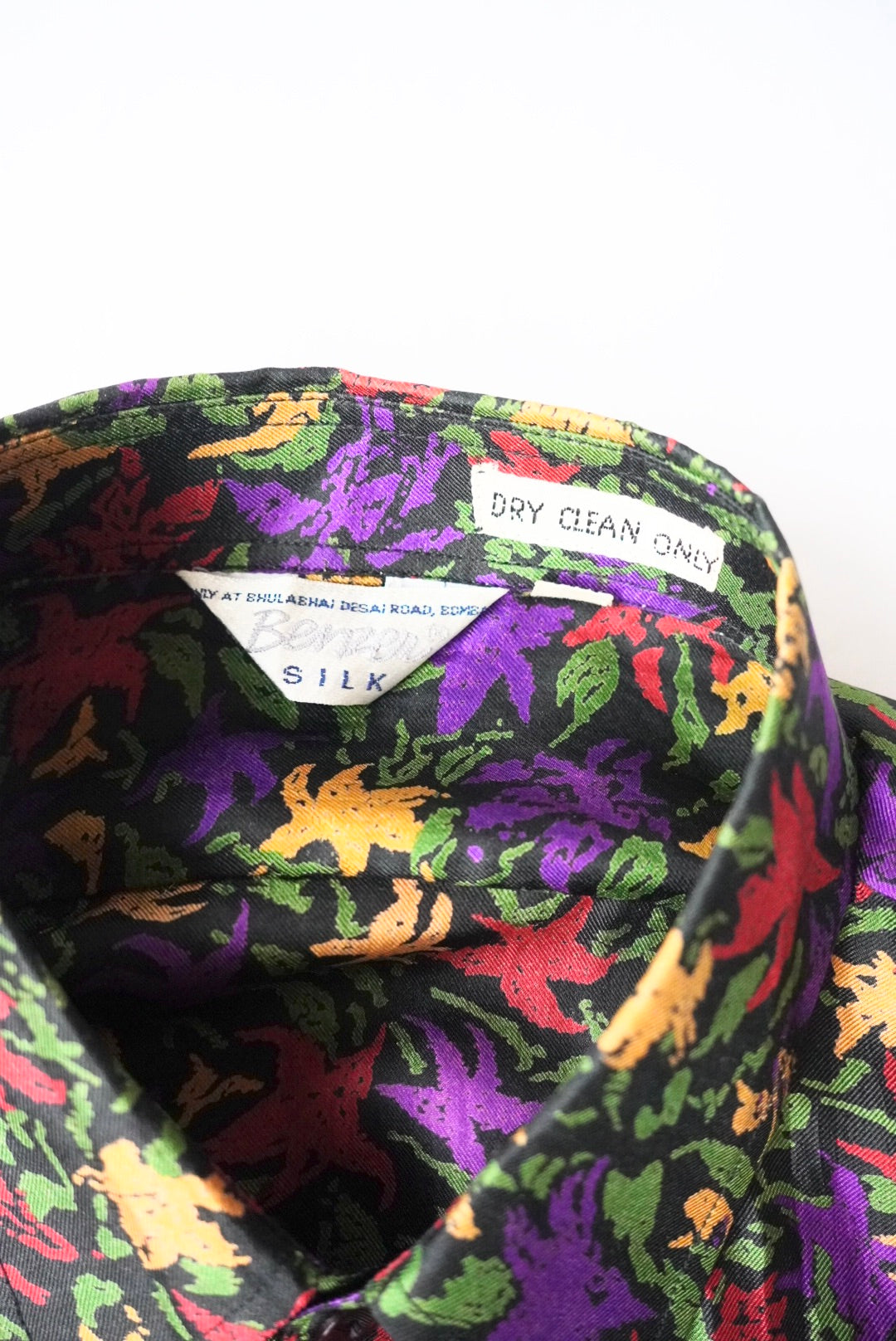 1980s flower pattern silk shirt