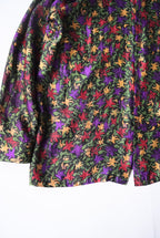 1980s flower pattern silk shirt