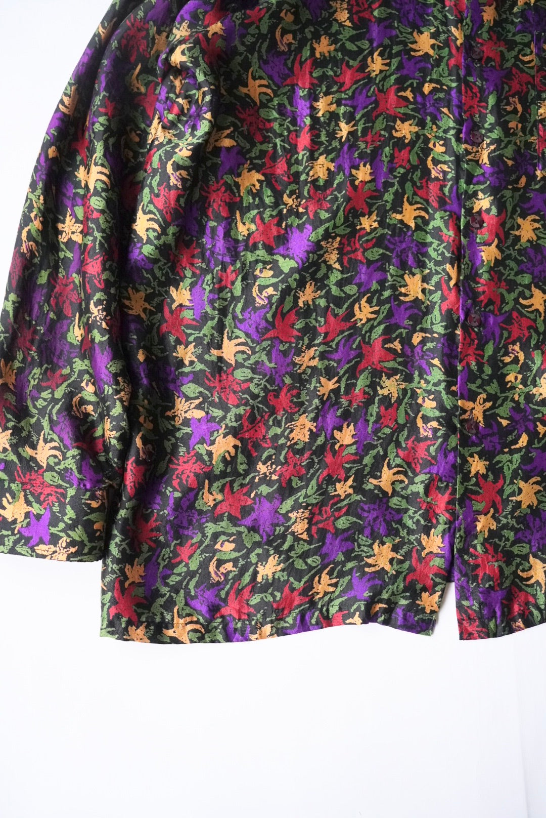 1980s flower pattern silk shirt