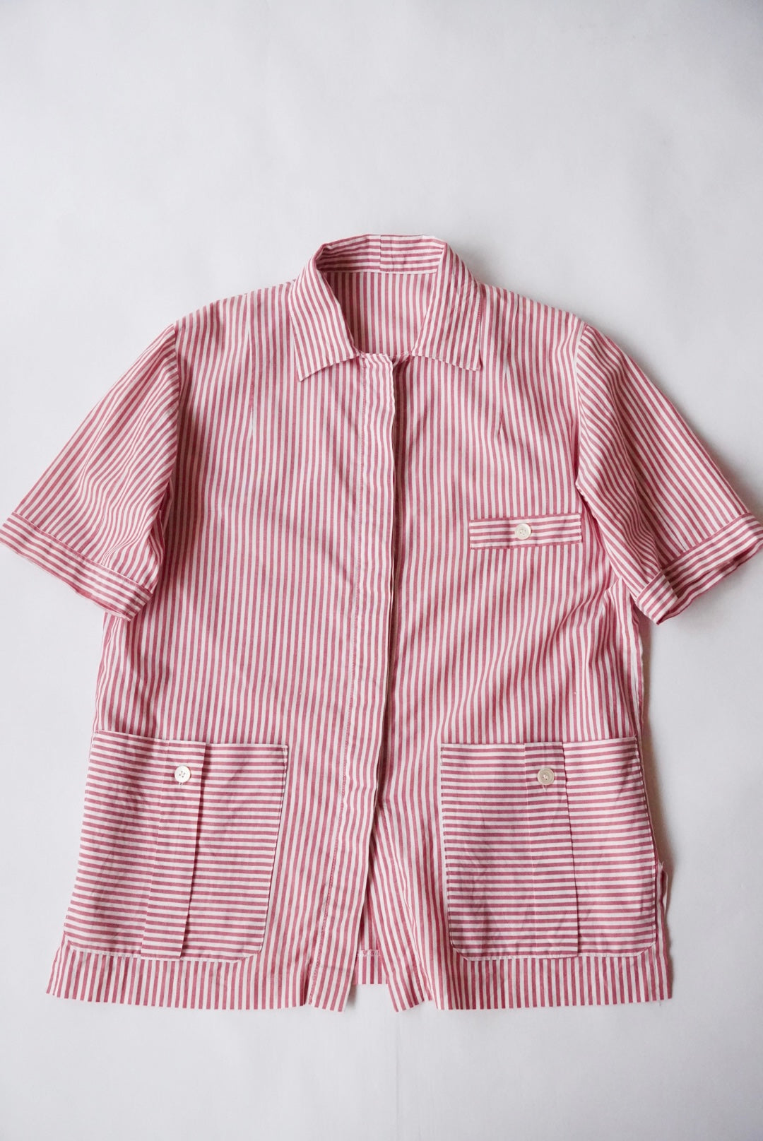 1970s s/s stripe jacket type  shirt