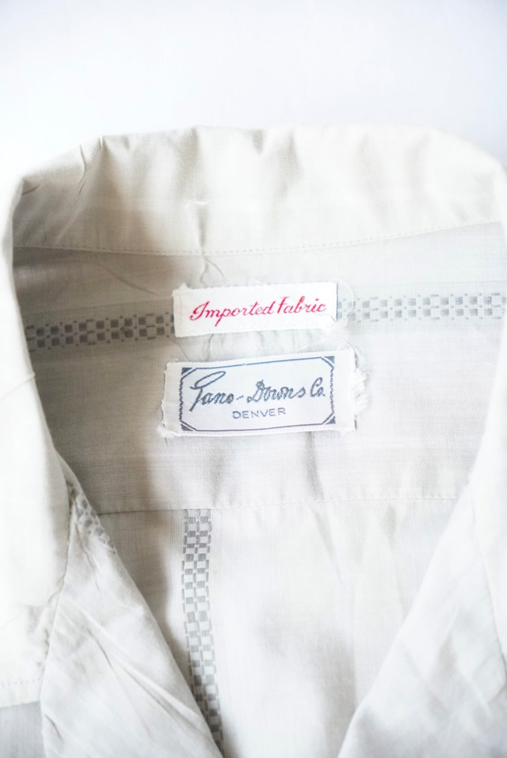 1960s imported embroidery s/s stripe shirt