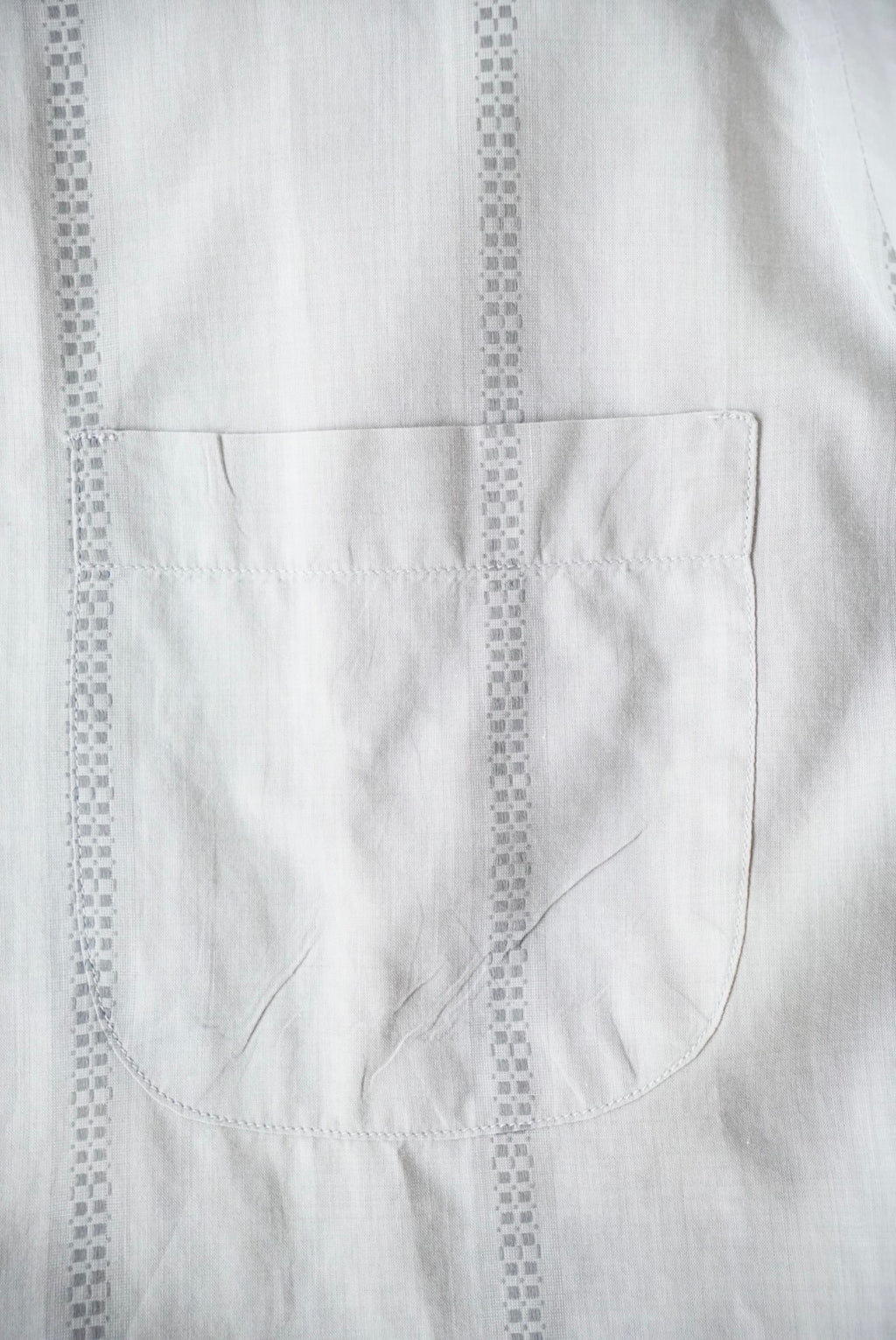 1960s imported embroidery s/s stripe shirt