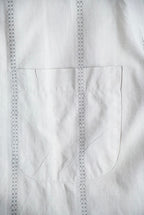 1960s imported embroidery s/s stripe shirt