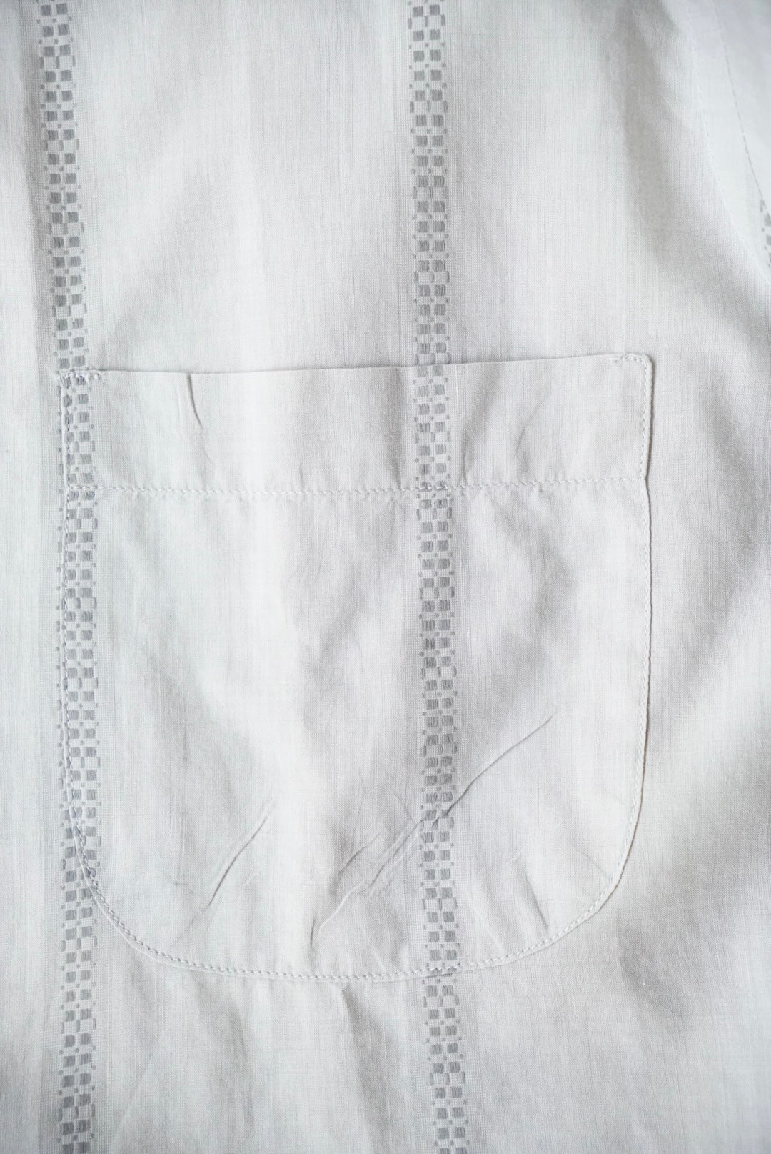1960s imported embroidery s/s stripe shirt