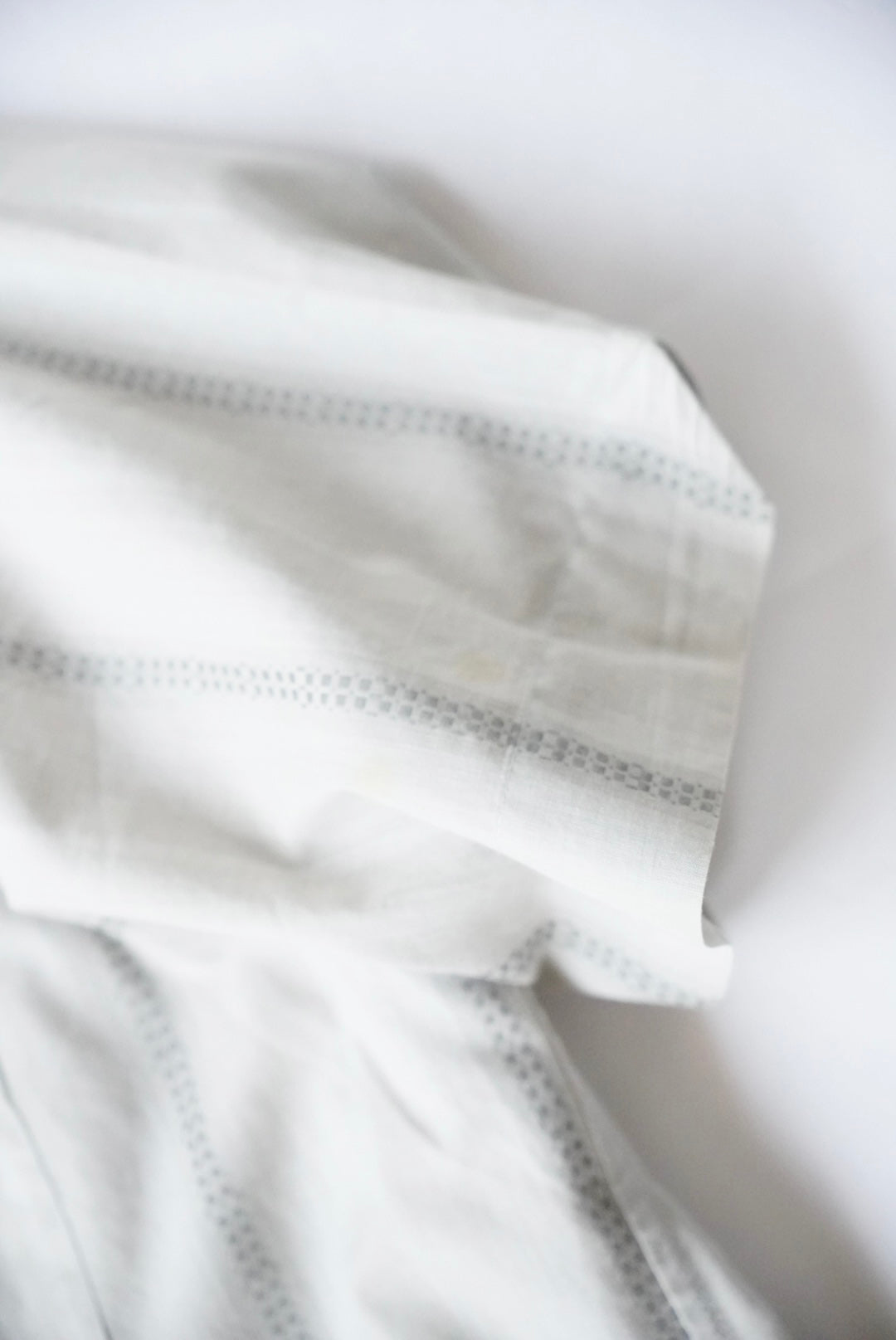 1960s imported embroidery s/s stripe shirt