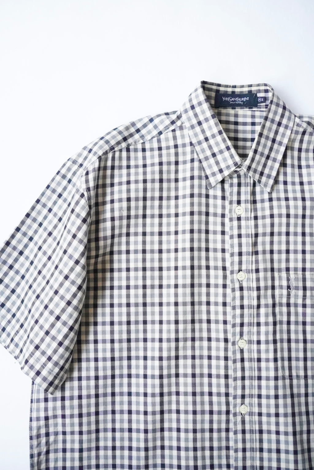 1990s YSL s/s gingham check  shirt