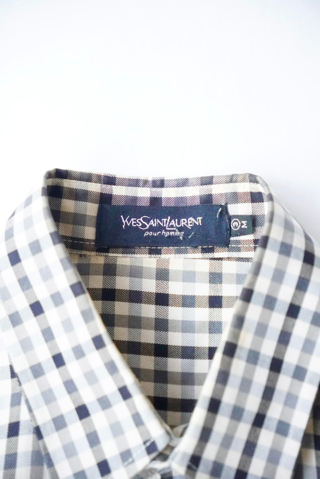 1990s YSL s/s gingham check  shirt