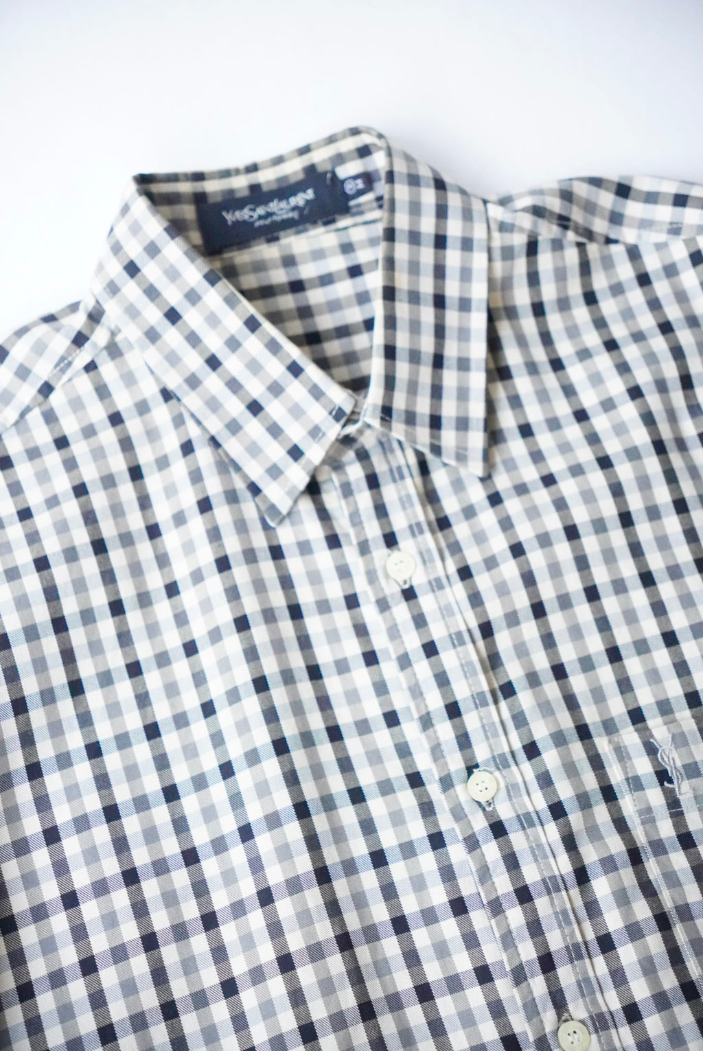 1990s YSL s/s gingham check  shirt