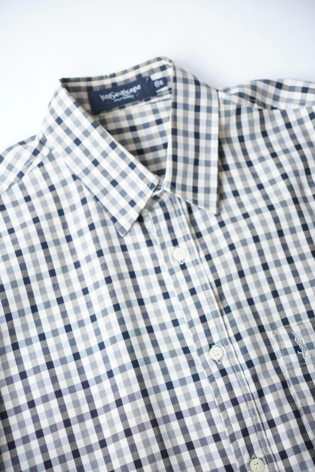 1990s YSL s/s gingham check  shirt
